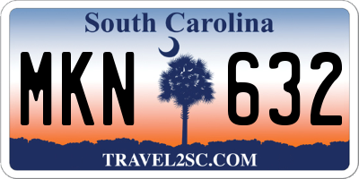 SC license plate MKN632