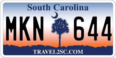 SC license plate MKN644