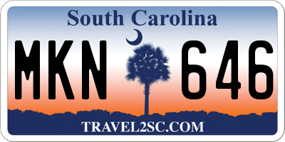 SC license plate MKN646