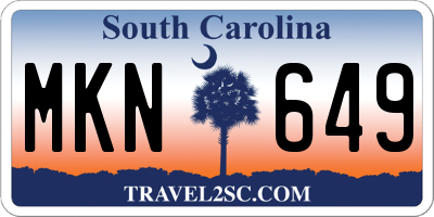 SC license plate MKN649