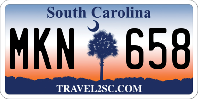 SC license plate MKN658