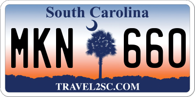 SC license plate MKN660