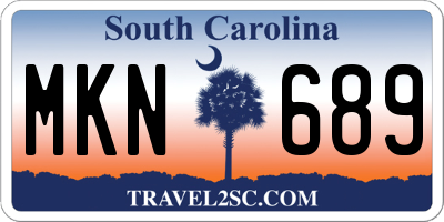 SC license plate MKN689
