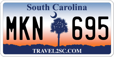 SC license plate MKN695