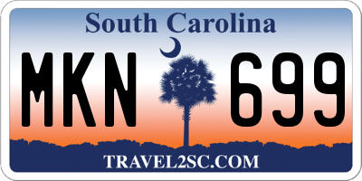 SC license plate MKN699