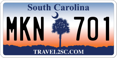 SC license plate MKN701