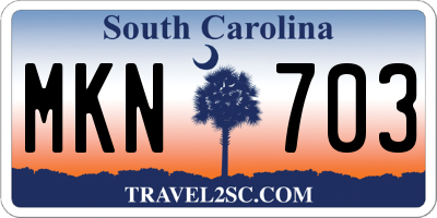 SC license plate MKN703