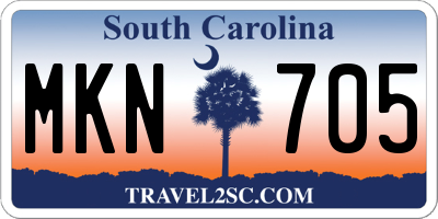 SC license plate MKN705