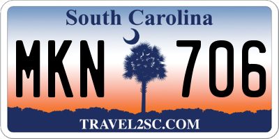 SC license plate MKN706