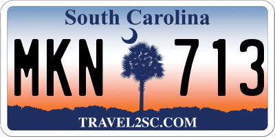 SC license plate MKN713