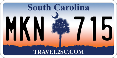 SC license plate MKN715