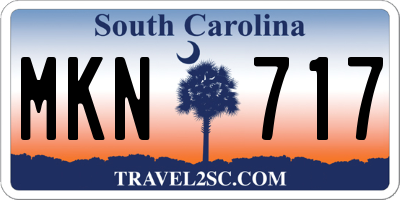 SC license plate MKN717