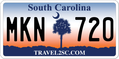 SC license plate MKN720