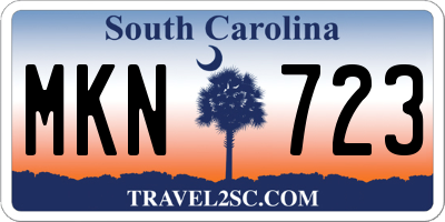 SC license plate MKN723