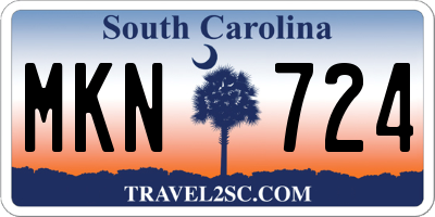 SC license plate MKN724