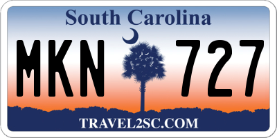 SC license plate MKN727