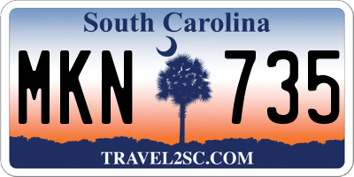 SC license plate MKN735