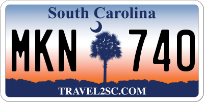 SC license plate MKN740