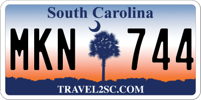 SC license plate MKN744