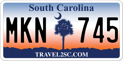 SC license plate MKN745