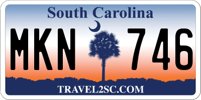 SC license plate MKN746