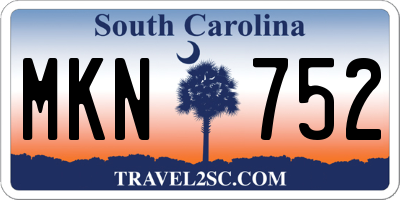 SC license plate MKN752