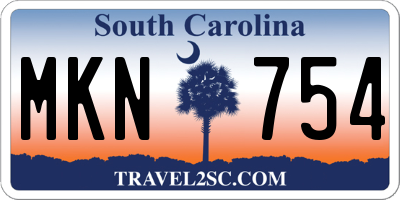 SC license plate MKN754