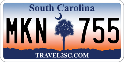 SC license plate MKN755