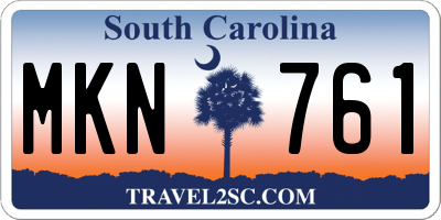 SC license plate MKN761
