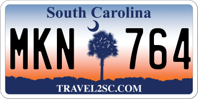 SC license plate MKN764
