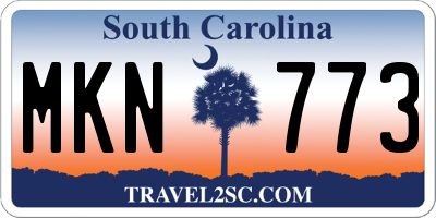 SC license plate MKN773