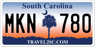 SC license plate MKN780