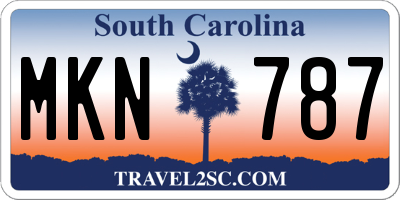 SC license plate MKN787