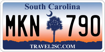 SC license plate MKN790