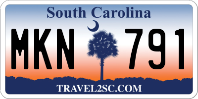 SC license plate MKN791