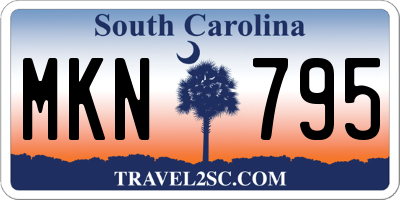 SC license plate MKN795