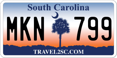 SC license plate MKN799