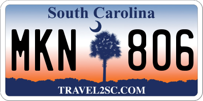 SC license plate MKN806