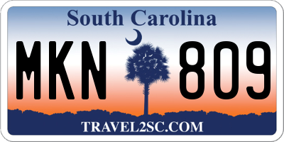 SC license plate MKN809
