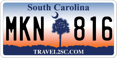 SC license plate MKN816