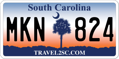 SC license plate MKN824