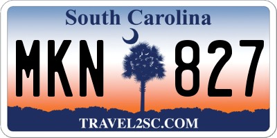 SC license plate MKN827