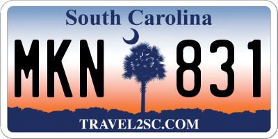 SC license plate MKN831