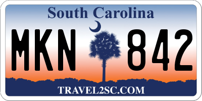 SC license plate MKN842