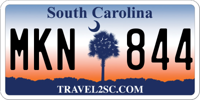 SC license plate MKN844