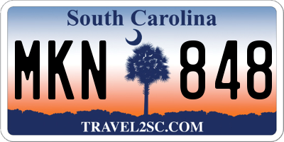 SC license plate MKN848
