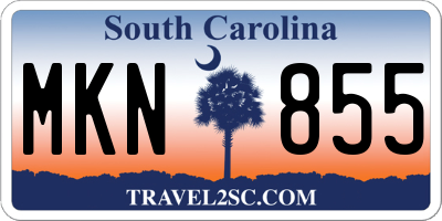 SC license plate MKN855