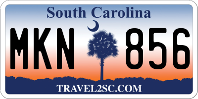 SC license plate MKN856
