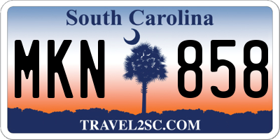 SC license plate MKN858