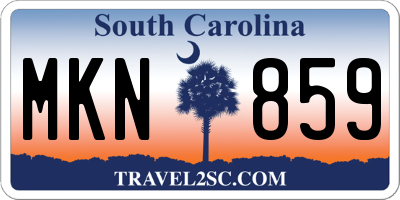 SC license plate MKN859